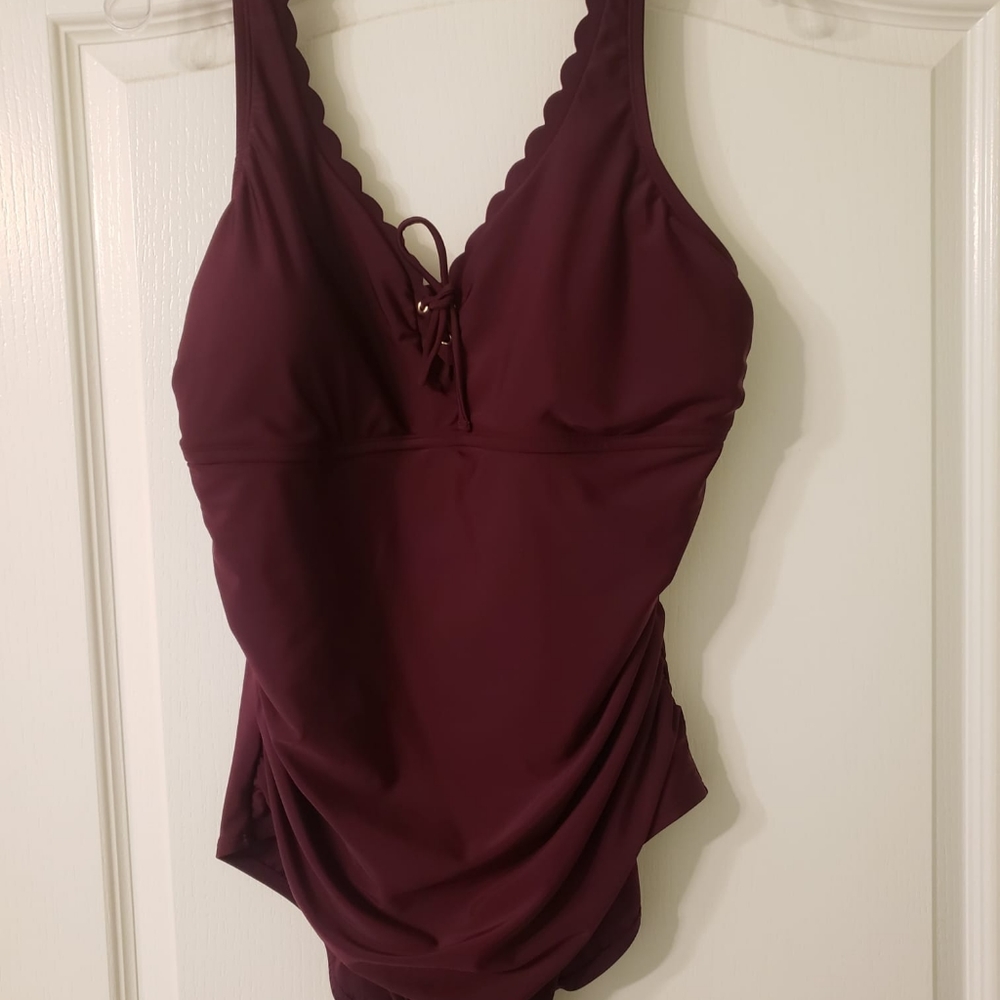 Bathing suit eggplant color size xl